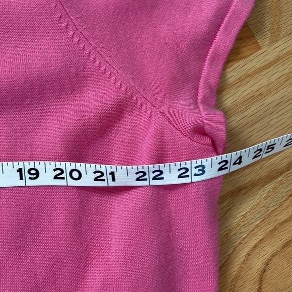 INC Pink Sweater Womens cap sleeve V neck plus Sz 3X Summer lightweight Barbie - Picture 8 of 10